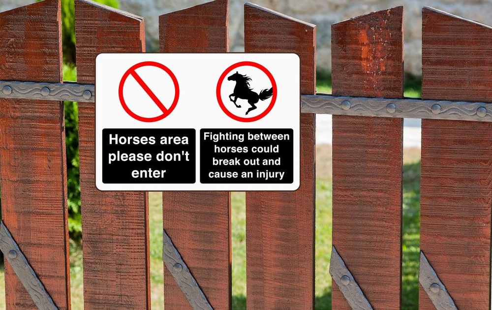 Fighting Between Horses Could Break Out sign in use