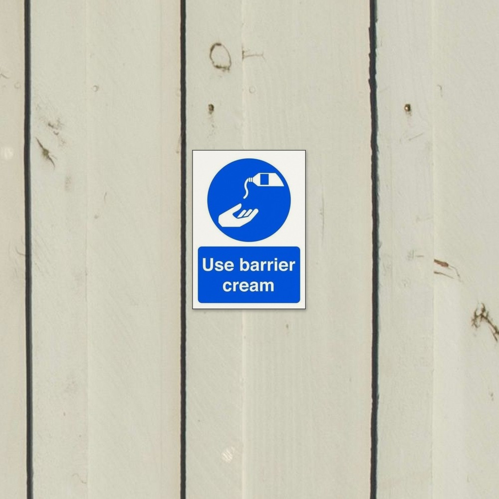 Use Barrier Cream sign in use