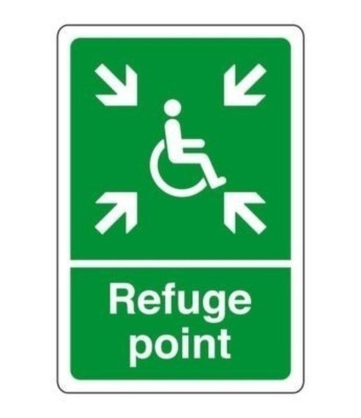Safe Refuge Point sign in use