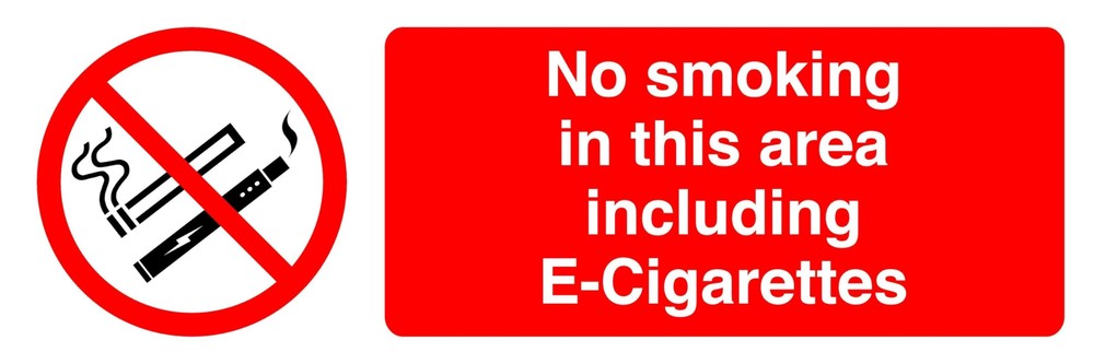 No Smoking in This Area Including Vaping sign in use