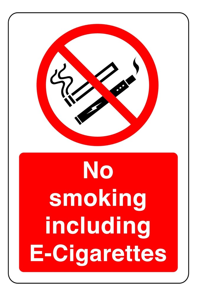 No Smoking Including Vaping sign in use