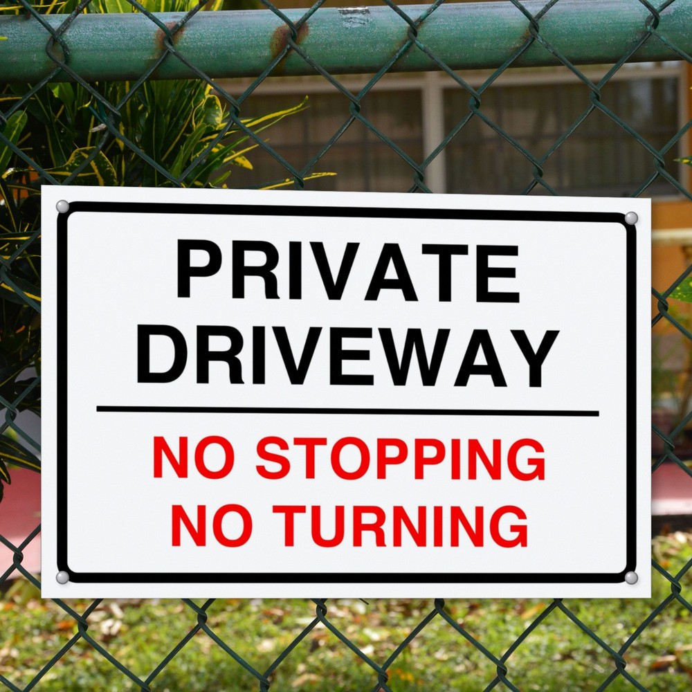Private Driveway No Stopping No Turning sign in use