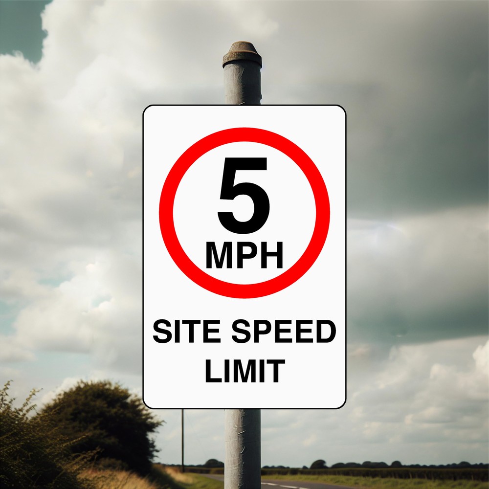 5mph Site Speed Limit sign in use